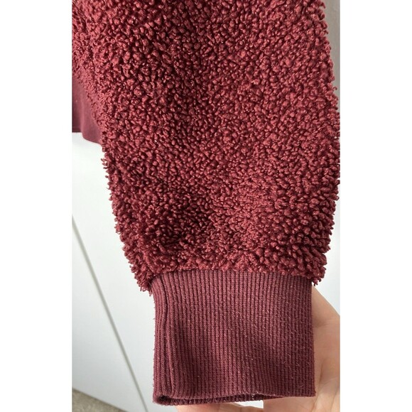 SO Womens Sherpa 1/4 Zip Sweater Burgundy Size Small - Picture 7 of 8